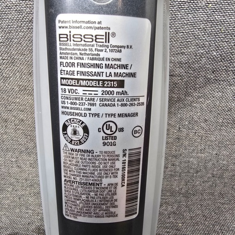 OEM Bissell 2315 SpinWave Cordless 18V Floor Mop Parts - Motor  Battery  Housing